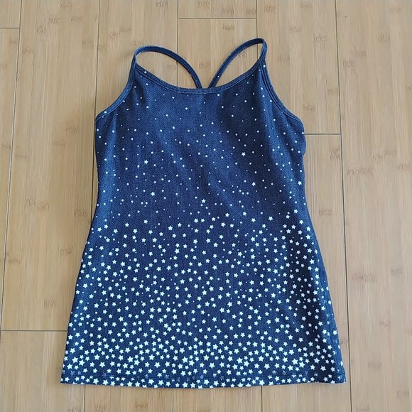 Wear It To Heart Tops - Wear It To Heart WITH Tank Top Sleeveless Shirt Black Stars Graphic Print Small